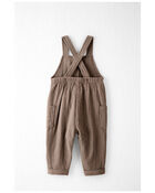 Baby Organic Cotton Gauze Overalls in Taupe, image 2 of 6 slides