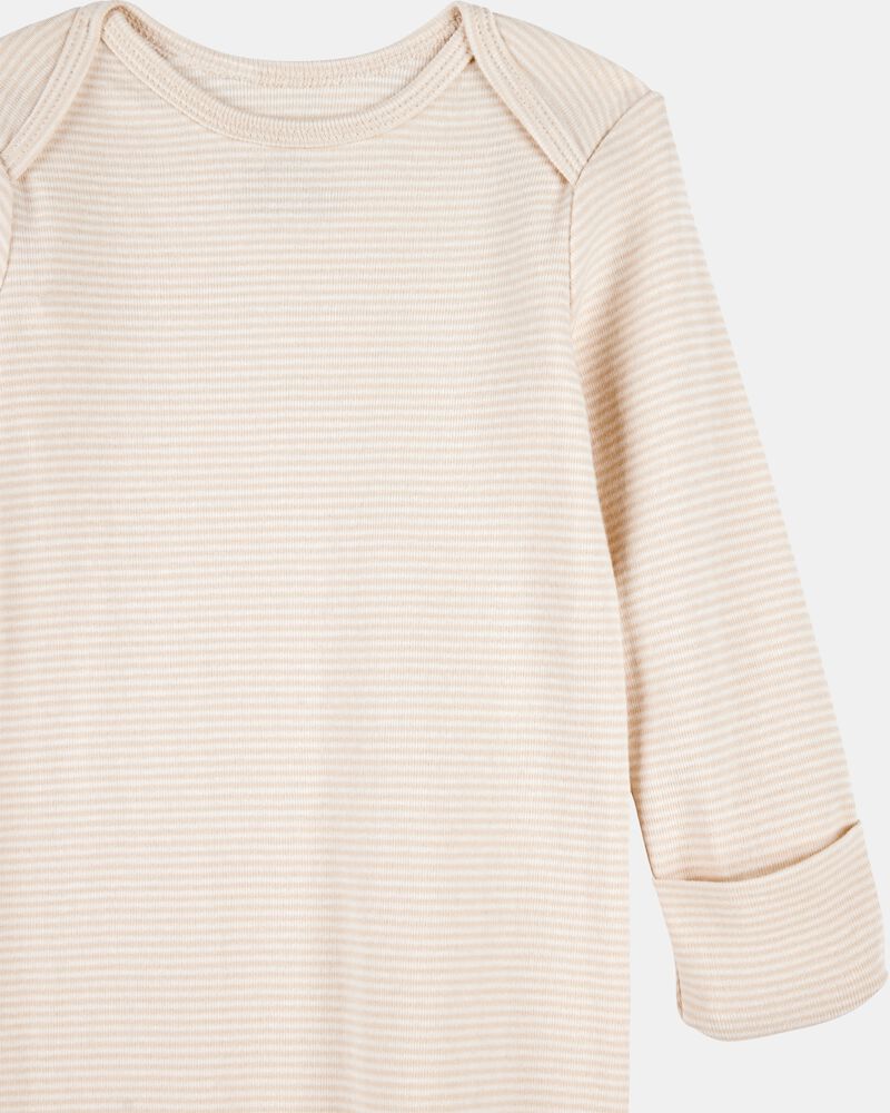 Baby 2-Pack Sleeper Gowns - Ivory/Tan, image 2 of 5 slides