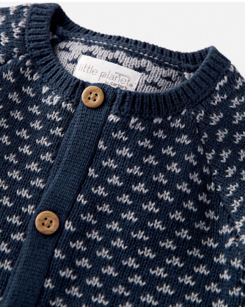 Baby Organic Cotton Sweater Knit Jumpsuit, image 2 of 4 slides