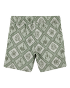 Baby Tile Print Drawstring Shorts - Green, image 2 of 4 slides