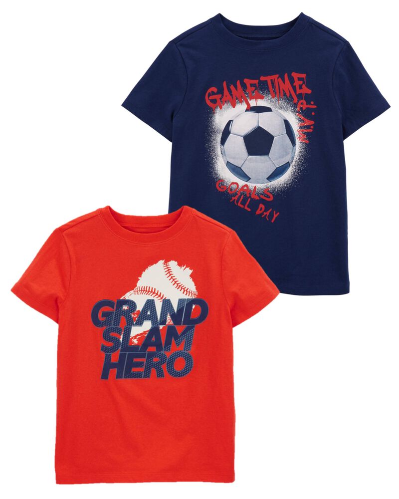 Kid 2-Pack Soccer & Baseball Graphic Tees, image 1 of 1 slides