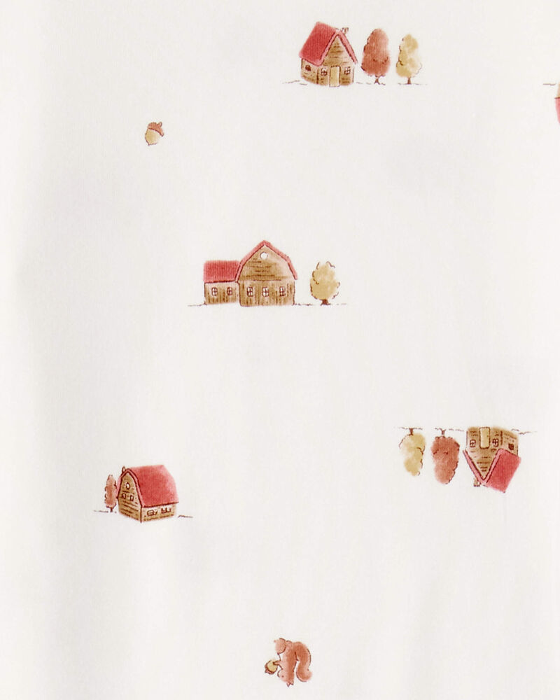 Kid Barn Print PurelySoft Long-Sleeve 2-Piece Pajamas - Ivory, image 3 of 5 slides