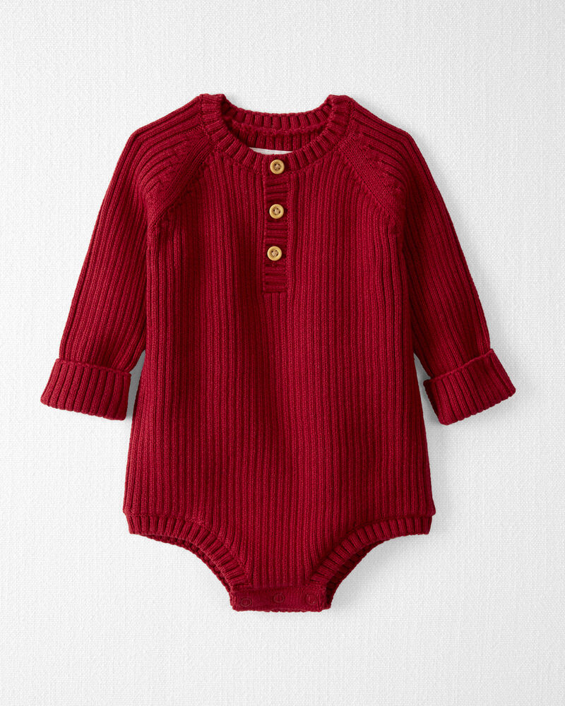 Baby Organic Cotton Rib Sweater Knit Bubble, image 1 of 4 slides