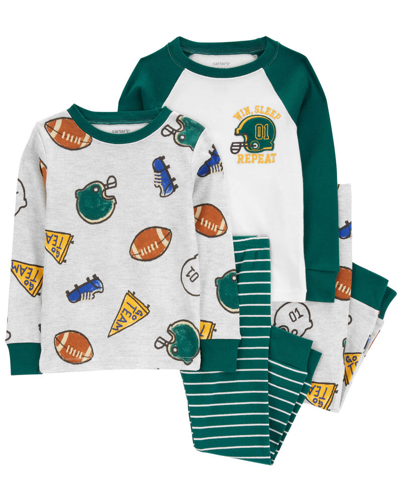 Baby 4-Piece Sports 100% Snug Fit Cotton Pajamas, image 1 of 5 slides