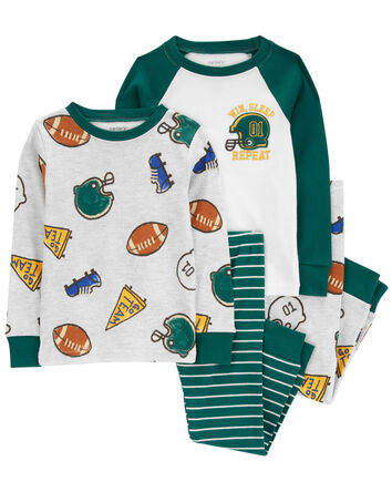 Baby 4-Piece Sports 100% Snug Fit Cotton Pajamas, 