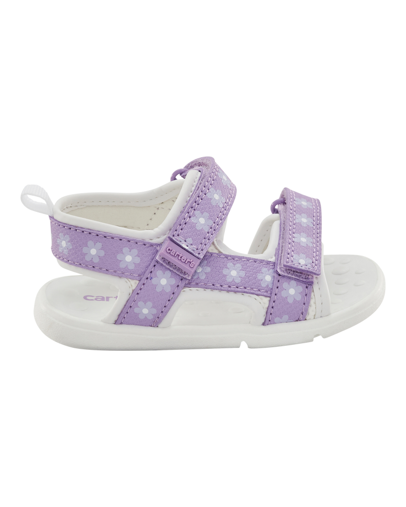 Baby Every Step® First Walker Floral Sandals - Purple/White, image 2 of 7 slides