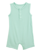 Baby PurelySoft Ribbed Romper - Mint, image 1 of 5 slides