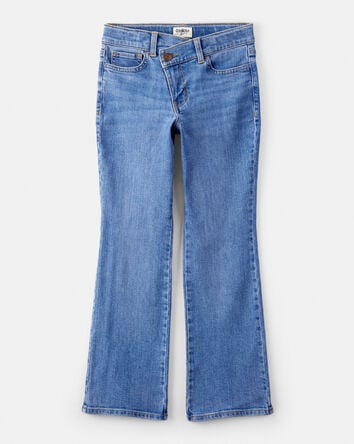 Girls Denim Flare Crossover Jeans - Blue, 