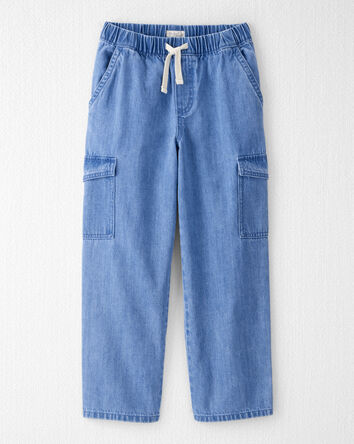 Kid Organic Cotton Chambray Cargo Pants, 