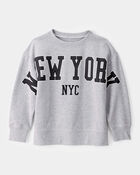 Boys NYC French Terry Pullover Sweatshirt - Grey, image 1 of 4 slides