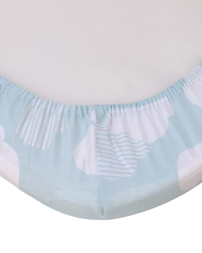 Cozy-Up 2-in-1 Bedside Sleeper & Bassinet Fitted Sheet - Blue Clouds, image 9 of 17 slides