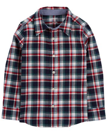 Kid Plaid Button-Front Shirt, 