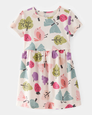 Toddler Girl Fruit Print Short-Sleeve Knit Dress, 