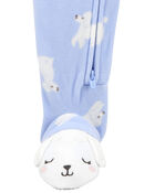 Toddler 1-Piece Dog Fleece Footie Pajamas, image 3 of 5 slides