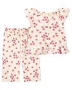 Baby 2-Piece Floral Linen Top & Flare Pants Set
, image 1 of 4 slides