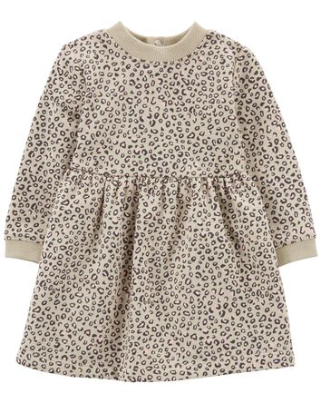 Cheetah Print Fleece Dress, 