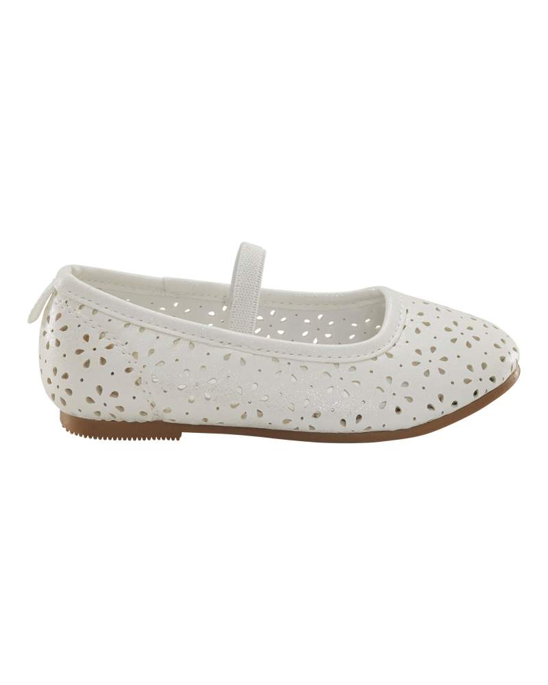 Toddler Floral Ballet Flats - White, image 2 of 7 slides