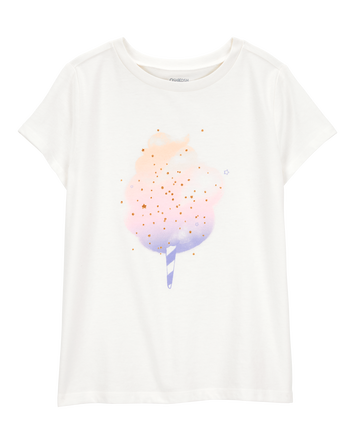 Kid Cotton Candy Short-Sleeve Graphic Tee - Ivory, 