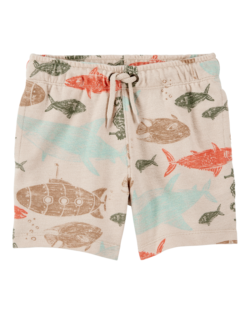 Baby Sea Print Pull-On Shorts, image 1 of 4 slides