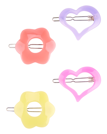 Toddler 4-Pack Floral Hair Clips, 