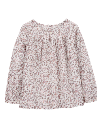Toddler Butterfly Floral Print Long-Sleeve Top, 