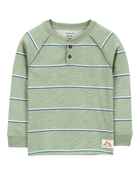 Baby Striped Cotton Blend Long-Sleeve Henley, image 1 of 3 slides
