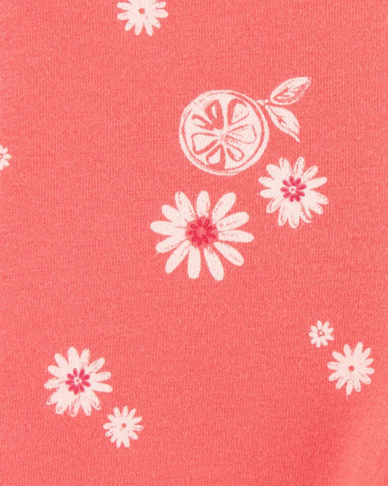 Baby Girl Floral Bike Shorts - Orange, image 3 of 4 slides