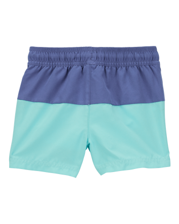 Toddler Colorblock Swim Trunks - Green/Blue, 
