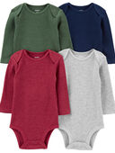 Multi - Baby 4-Pack Waffle Knit Bodysuits