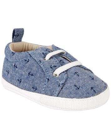 Baby Anchor Print Slip-On Soft Sneakers, 