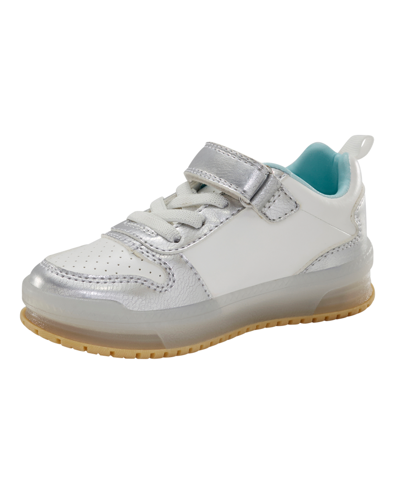 Toddler Light Up Metallic Sneakers - Silver/Aqua, image 8 of 8 slides