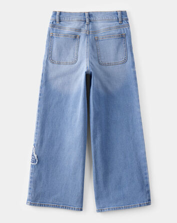 Kid Baggy Butterfly Embroidered Jeans - Breeze Wash, 