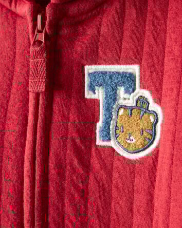 Baby Boy Tiger Quilted Long-Sleeve Jumpsuit - Red, 