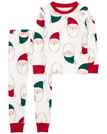 2-Piece Santa 100% Snug Fit Cotton PJs, 