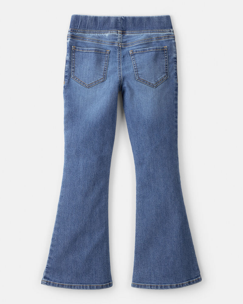 Girls Mid-Rise Denim Pull-On Flare Jeans - Blue, image 2 of 4 slides
