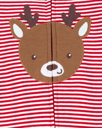 Baby Reindeer 2-Way Zip Cotton Sleep & Play Pajamas, 