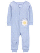 Blue - Toddler 1-Piece Daisy 100% Snug Fit Cotton Footless Pajamas