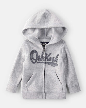 Baby OshKosh Fleece  Logo Zip Jacket - Grey, 