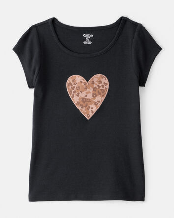 Girls Heart Short-Sleeve Graphic Tee - Black, 