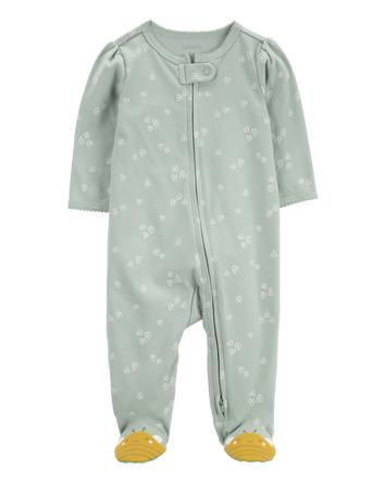 Baby Bee Zip 2-Way Zip Cotton Sleep & Play Pajamas, 