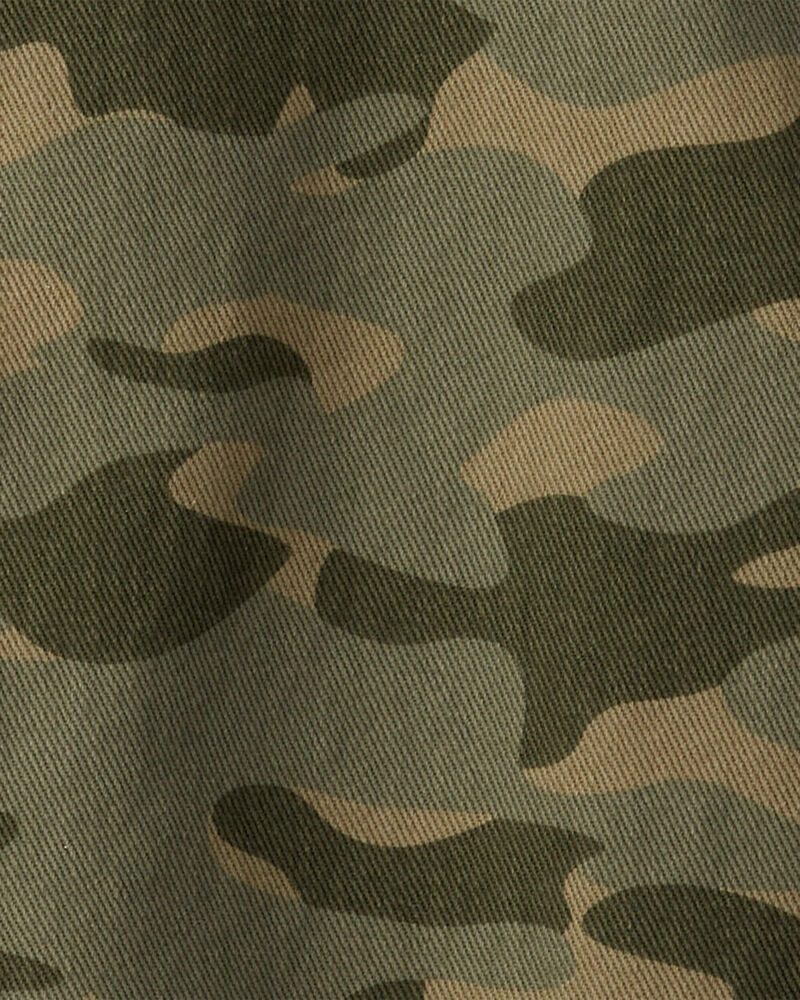 Boys Camo Cotton Long-Sleeve Fashion Jacket - Green, image 2 of 3 slides