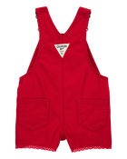 Baby Twill Eyelet Shortalls - Red
, image 2 of 4 slides