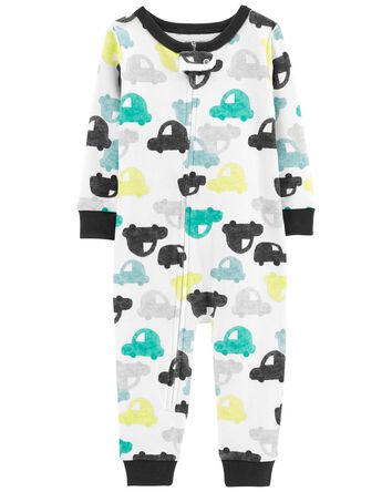 Toddler 1-Piece Cars 100% Snug Fit Cotton Footless Pajamas, 