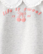 Toddler Girl Cherry French Terry Short-Sleeve Graphic Tee - White, image 4 of 5 slides
