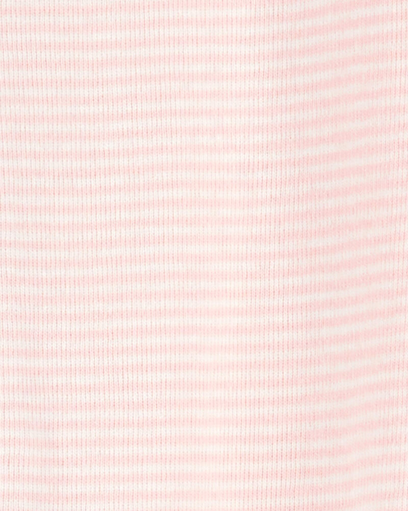 Baby Girl 2-Pack 2-Way Zip Cotton Sleep & Play Pajamas - White/Pink, image 2 of 4 slides