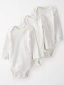 White - Baby 3-Pack Organic Cotton Bodysuits