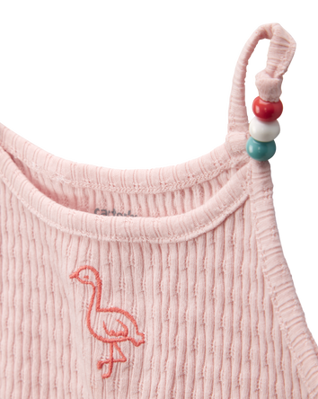 Toddler Flamingo Ribbed Tank Top, 