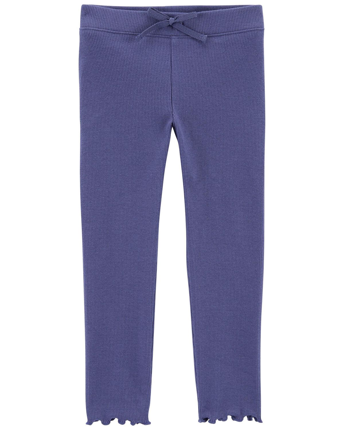 Blue Toddler Lettuce Hem Rib Leggings