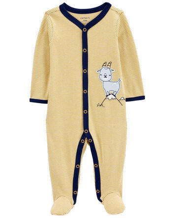 Baby Goat Snap-Up Cotton Sleep & Play Pajamas, 