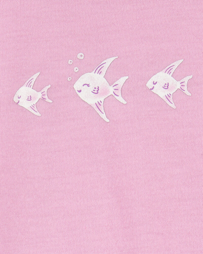 Toddler 4-Piece Loose Fit Pajamas - Pink/Purple, image 5 of 5 slides